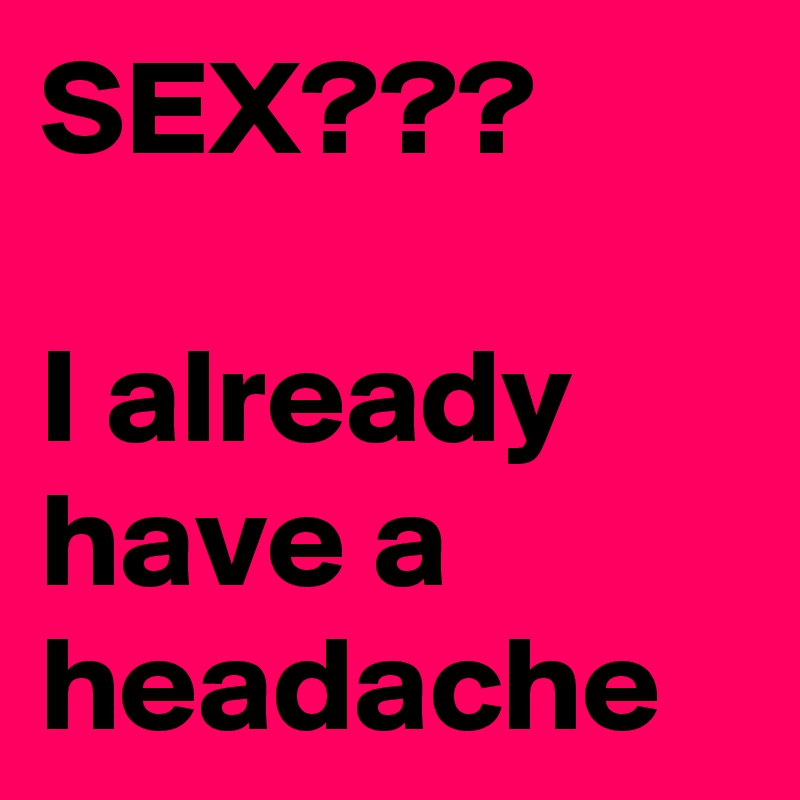 Headache From Sex